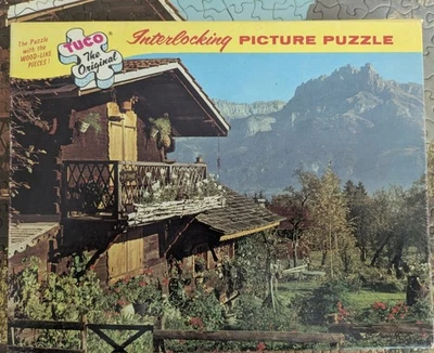 Quebra-cabeça vintage Tuco Cordon Savoy França chalé 350-400 peças madeira como Alpes - Imagem 1 de 2