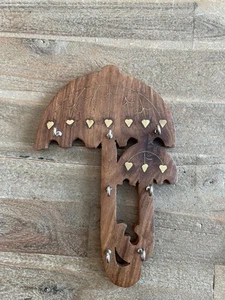Paraguas de madera vintage colgante de pared ganchos para llaves gancho llaves decoración años 70’s - Imagen 1 de 5