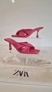 Zara Twist Kitten Heels logo dust bag nwot summer heels party cocktail - Picture 1 of 7
