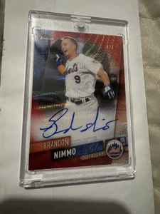 2019 Finest Autograph Red Wave Brandon Nimmo /5 Auto Mets Rare - Bild 1 von 2