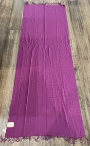 NWT NORDSTROM Lightweight 100% Cashmere Fringe Scarf 28" By 75" Berry - Picture 1 of 4