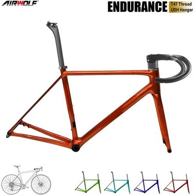 Airwolf T1200 Carbon Rennrad Rahmen Kohlefaser 700x32c Fahrrad 800g UDH - Bild 1 von 4