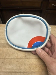 Vintage 70er Jahre Reißverschluss gepolstert gefüttert Vinyl Tragetasche Tasche Make-up - Bild 1 von 5