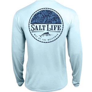New Salt Life Youth S Sky SLX Uvapor L/S UV30 Live Salty Saltlife - Picture 1 of 3