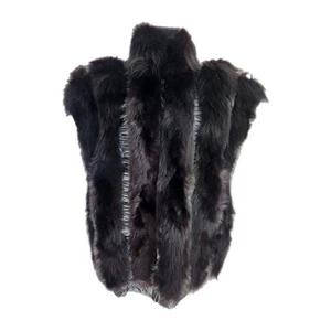 Vintage 80s Christian Dior Fourures Oversized Fox Fur Vest No Size Tag Euc - Picture 1 of 9