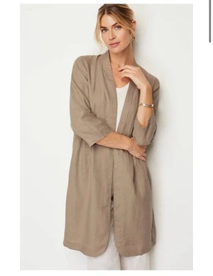 J Jill Pure Linen Duster Jacket Size M - Image 1 of 4