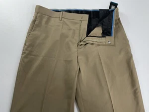 Axist Size 36X32 Brown Dress Pants Flat Front Polyester/Rayon Blend NWT - Picture 1 of 13