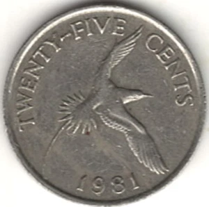 Veinticinco centavos 1981 ~ bermudas ~ b15 - Imagen 1 de 4