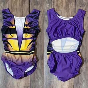 NWT Louisana State University LSU Tigers College Open Back Gymnastics Leotard - Picture 1 of 3