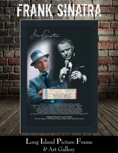 Frank Sinatra Original Unused Concert Ticket Alpine Valley 1977 Custom Framed - Picture 1 of 3