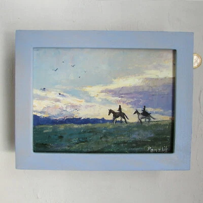 Нorse ride 油画 原创帆布 艺术家 工作 框架 艺术装饰 马艺术  — 第 1/4 张图片