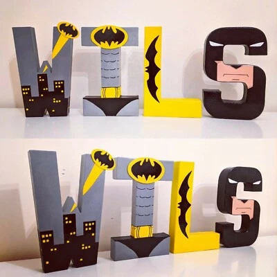 Batman Childrens personalised letters Marvel Superhero Avengers DC comics league - Image 1 of 4