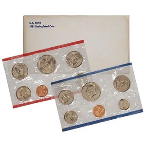 1981 P&D US Mint Set USA OVP Regierungsverpackung Box Cello - Bild 1 von 2