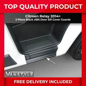 FITS CITROEN RELAY 14> ABS DOOR ENTRY SET GUARD SILL PROTECTOR KICK PLATE COVER - Picture 1 of 8