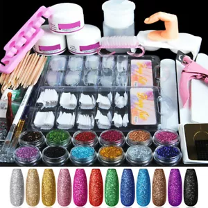 Pro Nail Art Set Care Complete Kit Acrylic Powder Liquid GEL Brush Nail Art Tool - Picture 1 of 12