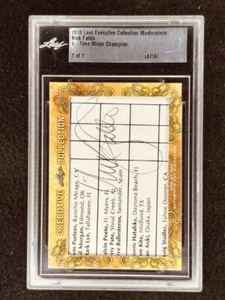 Nick Faldo 2018 Leaf Masterpiece Cut Signature signed autographed card 1/1 JSA - Picture 1 of 2