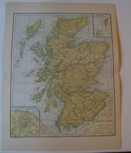 1907 Map Scotland:Railways, Canals, County Seats (inv21) - Picture 1 of 3