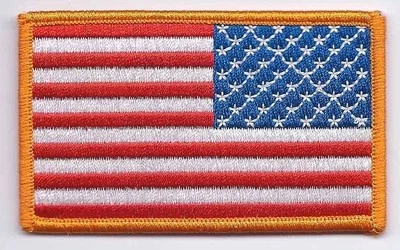 american flag patch reverse usa uniform flag patch left facing 3.5" wide flag - Image 1 of 3
