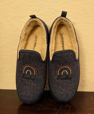 Zapatillas planas Lucky Brand Kozey mocasín 10M cuero arco iris imitación piel azul Foto 1 de 4