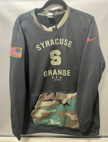 SYRACUSE UNIVERSITY football ACC Team Issued Therma-Fit Camo Hoodie by NIKE XL Cover