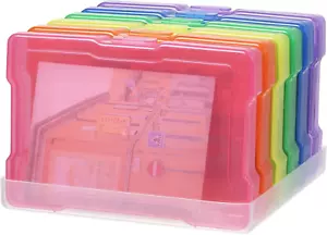 Colorful 4x6 Photo Storage Cases - 6 Acid-Free Craft Containers for Keepsakes - Picture 1 of 12