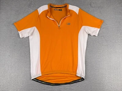 Nishiki Cycling Jersey Adult Large Orange White 1/4 Zip Polyester Pockets - Image 1 of 4