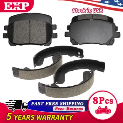 FWD Front Rear Brake Pads + Shoes Kits for 2003-2008 Toyota Matrix Pontiac Vibe - Image 1 of 4