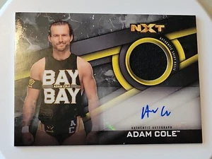 2019 Topps WWE NXT Adam Cole Black Parallel Autograph Shirt Relic Card 08/25 AEW - Picture 1 of 3