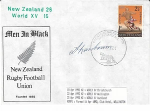 COVER RUGBY ARTHUR LAMBOURN NUOVA ZELANDA TUTTI NERI FIRMATA - Foto 1 di 1
