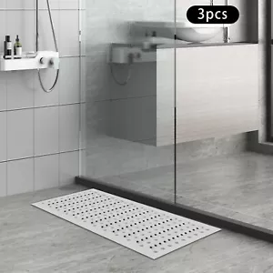 3 Confezioni Coperchio Griglia di Scarico Canale Acciaio Inox 304 Interno/Esterno 22,8"x11,8" - Foto 1 di 12