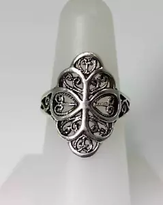 Bellissimo anello in argento sterling stile vittoriano filigrana misura 6,5 - 6597 - Foto 1 di 5