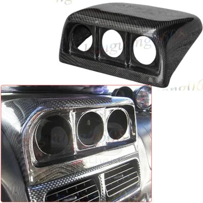 For 1997-2000 Subaru Impreza GC8 Style Carbon Fiber Triple Dashboard Gauge Pod - Image 1 of 4