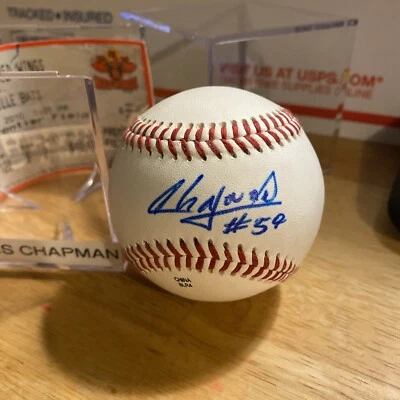 YANKEES CUBS RANGERS PIRATES AROLDIS CHAPMAN SIGNED MiLB BASEBALL ROOKIE AUTO - Image 1 of 2