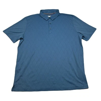 Camisa polo de golf Ambition moderna para hombre XL azul patrón de diamantes técnica Foto 1 de 4