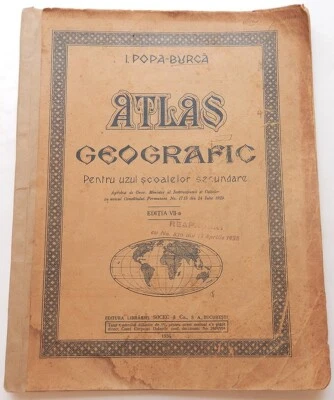 1935 ATLAS MAPS BOOK ROMANIA PRE WW2 PRINTED IN BUCAREST I. POPA BURCA - Image 1 of 4
