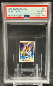 Javy Lopez Auto PSA 8 POP 4 Highest 1993 Topps Micro Coming Attraction #811 - Picture 1 of 2