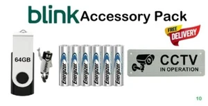 Blink Accessory Pack Ten - 64GB USB + 6 Energizer Batteries + CCTV Sticker - Picture 1 of 7