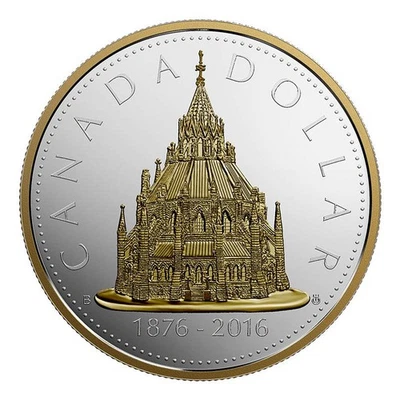 Masters Club 2016 renovada Biblioteca del Parlamento $1 dólar de plata 2 oz prueba Foto 1 de 4