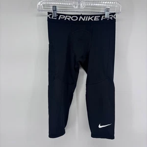 Nike Pro Negro Entrenamiento Capri Leggings Compresión Atlético Gimnasio Niños - Imagen 1 de 6