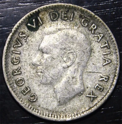 1950 Silver (.800) Canadian Dime 10C World Coin - Image 1 of 2