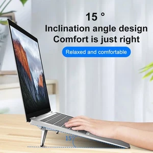 `Invisible Laptop Folding Bracket Tablet Notebook Metal Non Slip Stand Heat - Photo 1/12