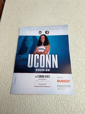 November 9, 2025 UConn Women's Basketball Mini-Poster Roster Sheet:Ashlynn Shade - Image 1 of 2