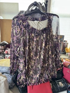 Terra & Sky Blouse Lined 4X New  - Picture 1 of 5