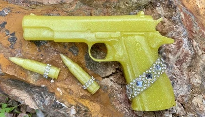  Pistola modelo Art Object Colt 1911 pistola de imitación pistola bling femenina cosplay utilería pistola de resina Foto 1 de 4