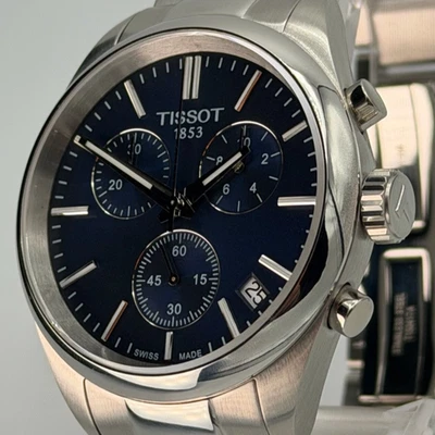 TISSOT PR 100 Chronograph 40mm Blue Dial Watch T150.417.11.041.00 - Image 1 of 4