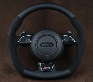 Audi D4 4H S8 S6 C7 4G A6 RS6 S7 A8 custom steering wheeI flat bottom Complete - Picture 1 of 4