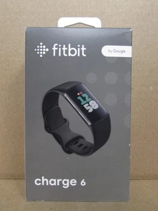 Fitbit Charge 6 Fitness Tracker Black Case/Obsidian Band SEALED [28F] - Picture 1 of 5