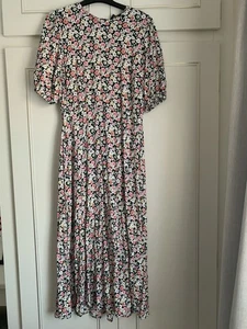 M&S Women's Floral Midi Tea Dress UK Size 12 - Picture 1 of 6