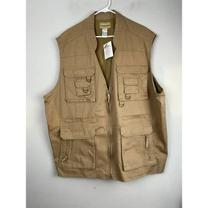 Chaleco utilitario Boulder Creek para hombre 4XL caqui sin mangas multi bolsillo cremallera exterior - Imagen 1 de 7
