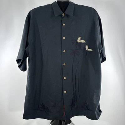 Bamboo Cay Embroidered Palm Trees Shirt Black Size X- Large Embroidered Logo - Image 1 of 4